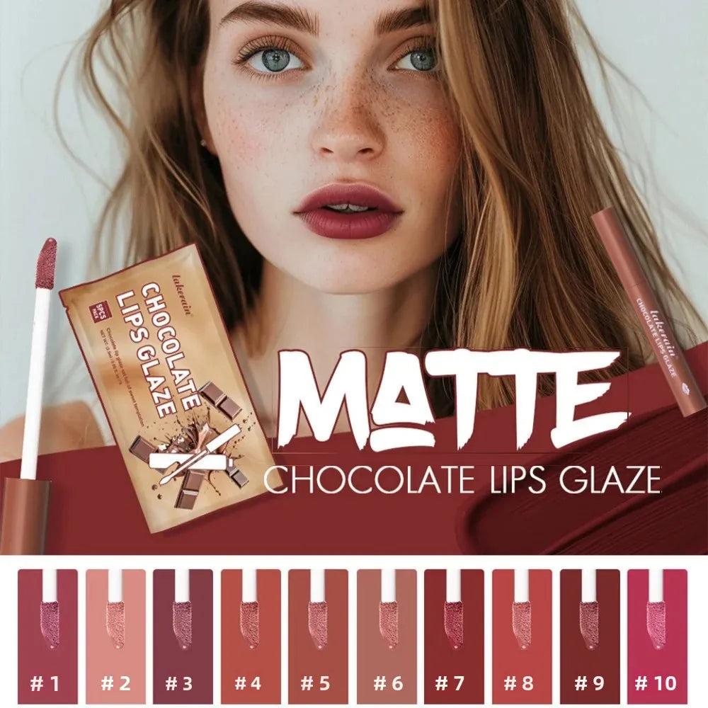 Lakerain Velvet Matte Lip Glaze Set – 5 Shades, Waterproof Matte Lip Glaze Set PRIMED