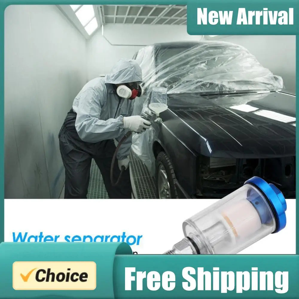 Pneumatic Inline Air Filter – 1/4" Water Oil Separator for Spray Gun Pneumatic Air Filter PRIMED