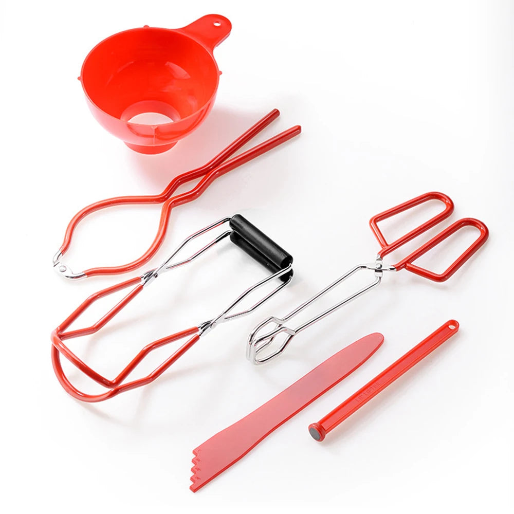 LMETJMA Canning Kit – Jar Lifter, Funnel & Bubble Popper Set Canning Tools Set PRIMED 6 Pieces