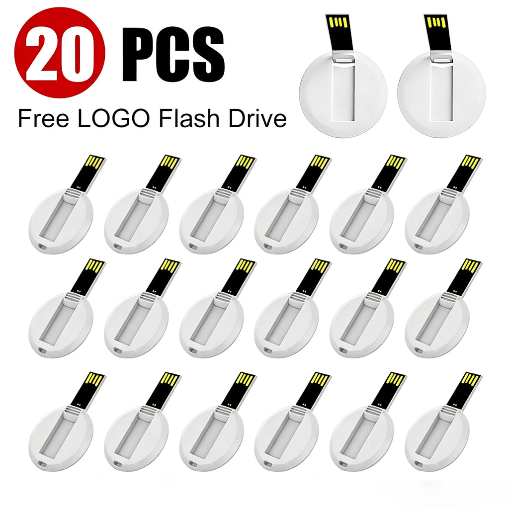 20-Pack Custom Logo USB Flash Drives 4GB–64GB Credit Card USB Flash Drive PRIMED 2GB round-card China Mainland