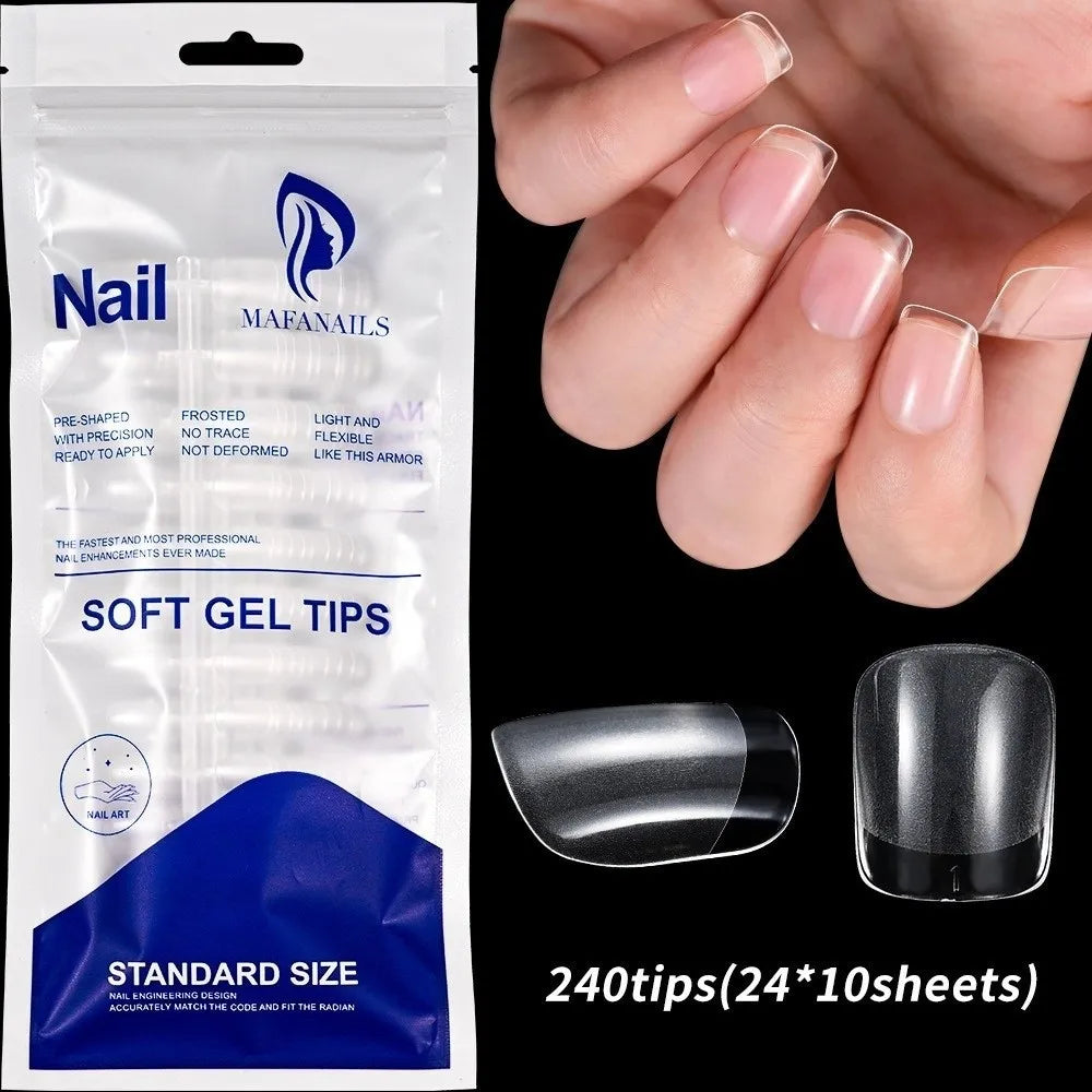 Half Matte Press On Nails Extra Short False Tips 120/240pcs