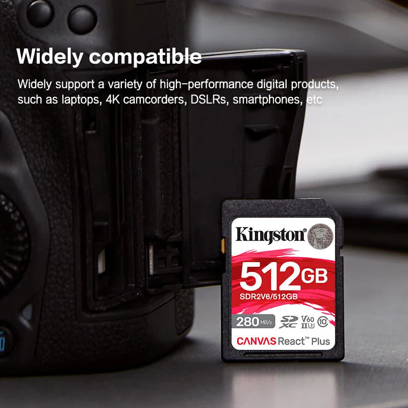 Kingston Canvas React Plus V60 UHS-II SD Card | 280MB/s SD Memory Card PRIMED