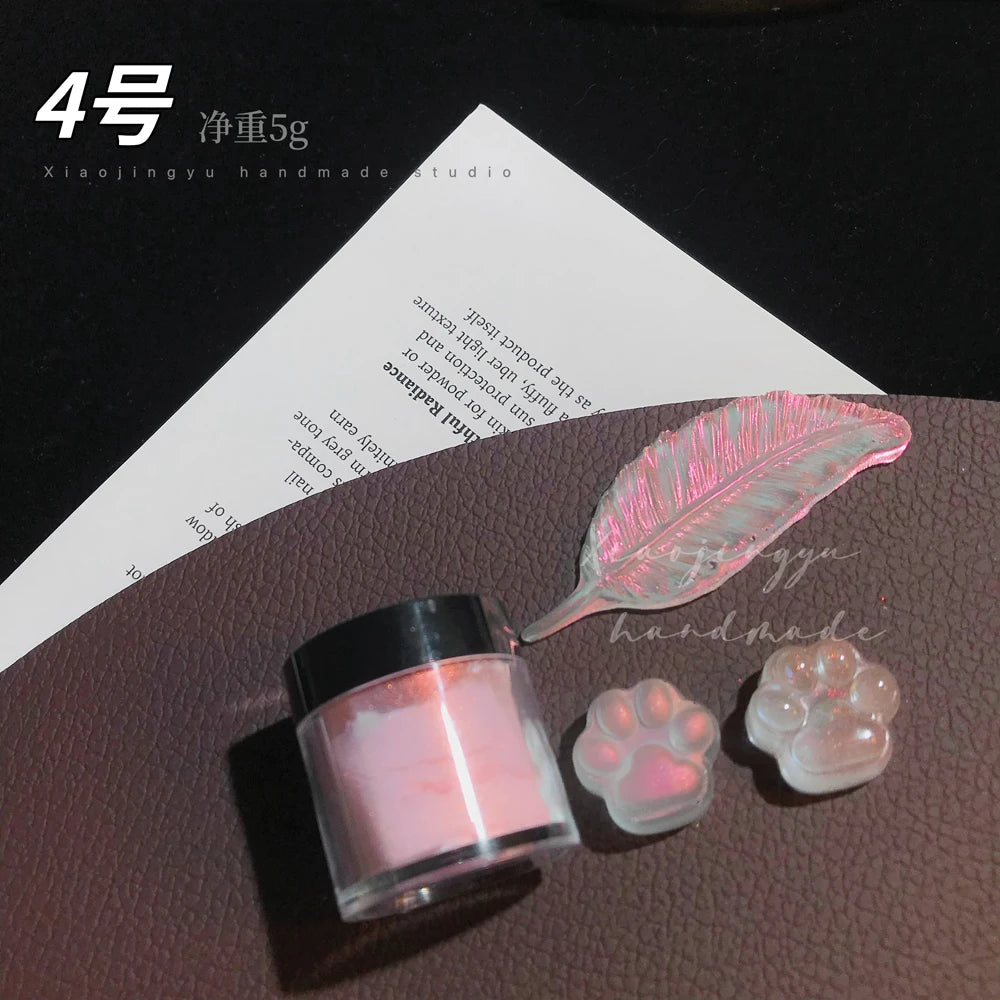 Holographic Nail Glitter Powder 10g – Silver & Gold Laser