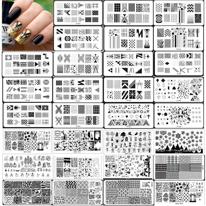 MAFANAILS Nail Art Stamping Plate – Multi-Design Stencil XY-Z Nail Stamping Plate PRIMED