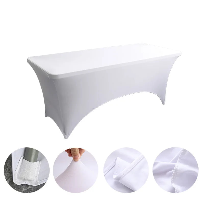 Stretch Spandex Table Cover 4 6 8 FT | Washable Wrinkle Resistant