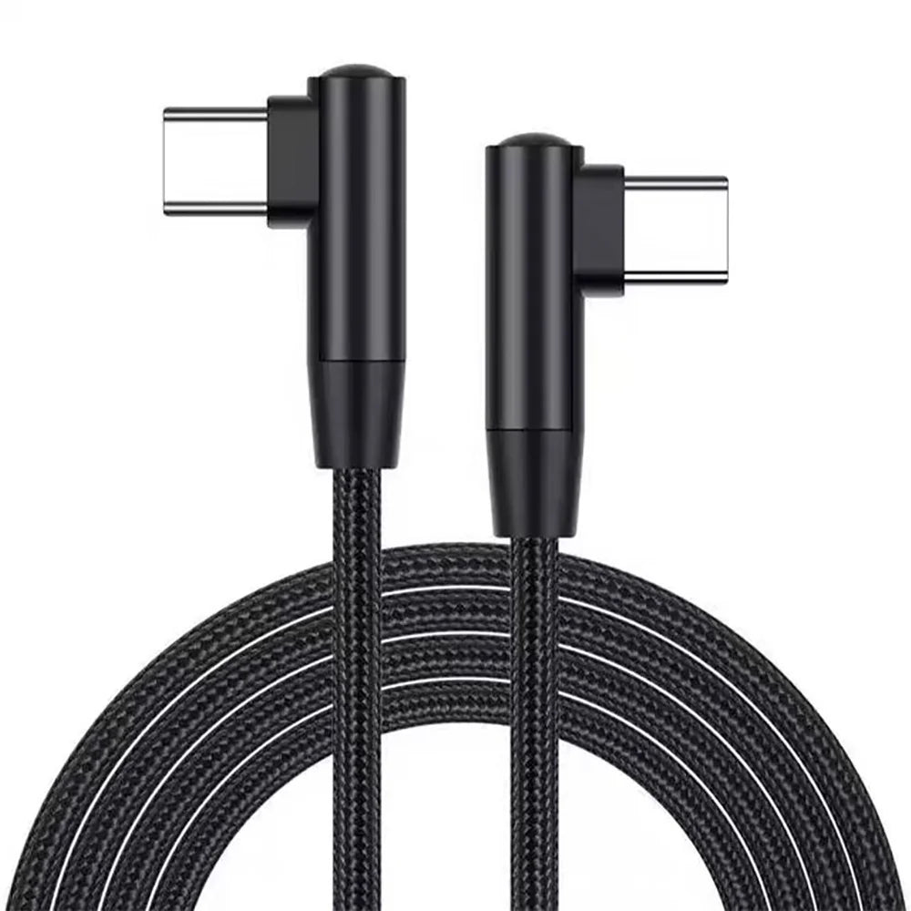 90° USB-C to USB-C Cable 60W PD Fast Charging Data Cord USB-C Charging Cable PRIMED Double Elbow C-C 2m