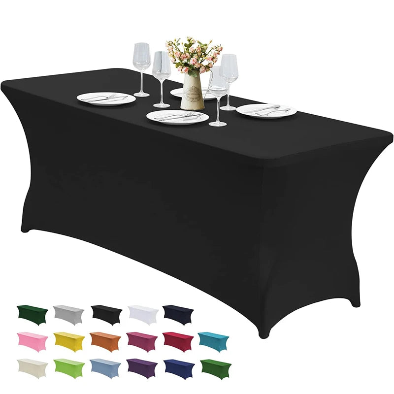 Stretch Spandex Table Cover 4 6 8 FT | Washable Wrinkle Resistant