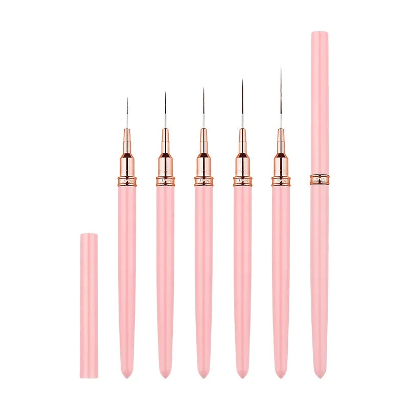 JEARLYU 5Pcs Nail Art Liner Brush Set – Fine Detail Pens