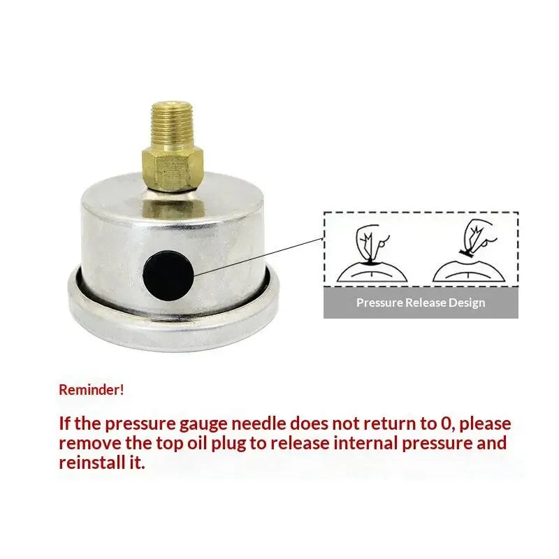 0–15 PSI Fuel & Oil Pressure Gauge | 40mm Stainless 1/8" NPT