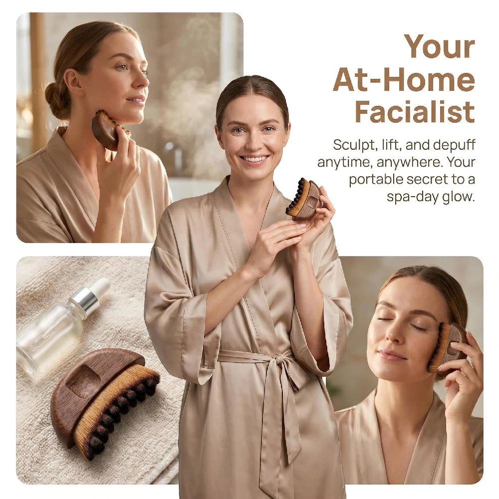 Lymphatic Face Contour Brush – Jawline Sculpting Massager