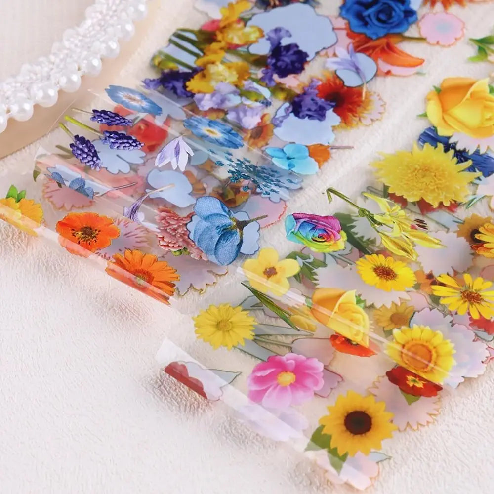 10-Sheet Floral Nail Foil Transfer Stickers – DIY Manicure
