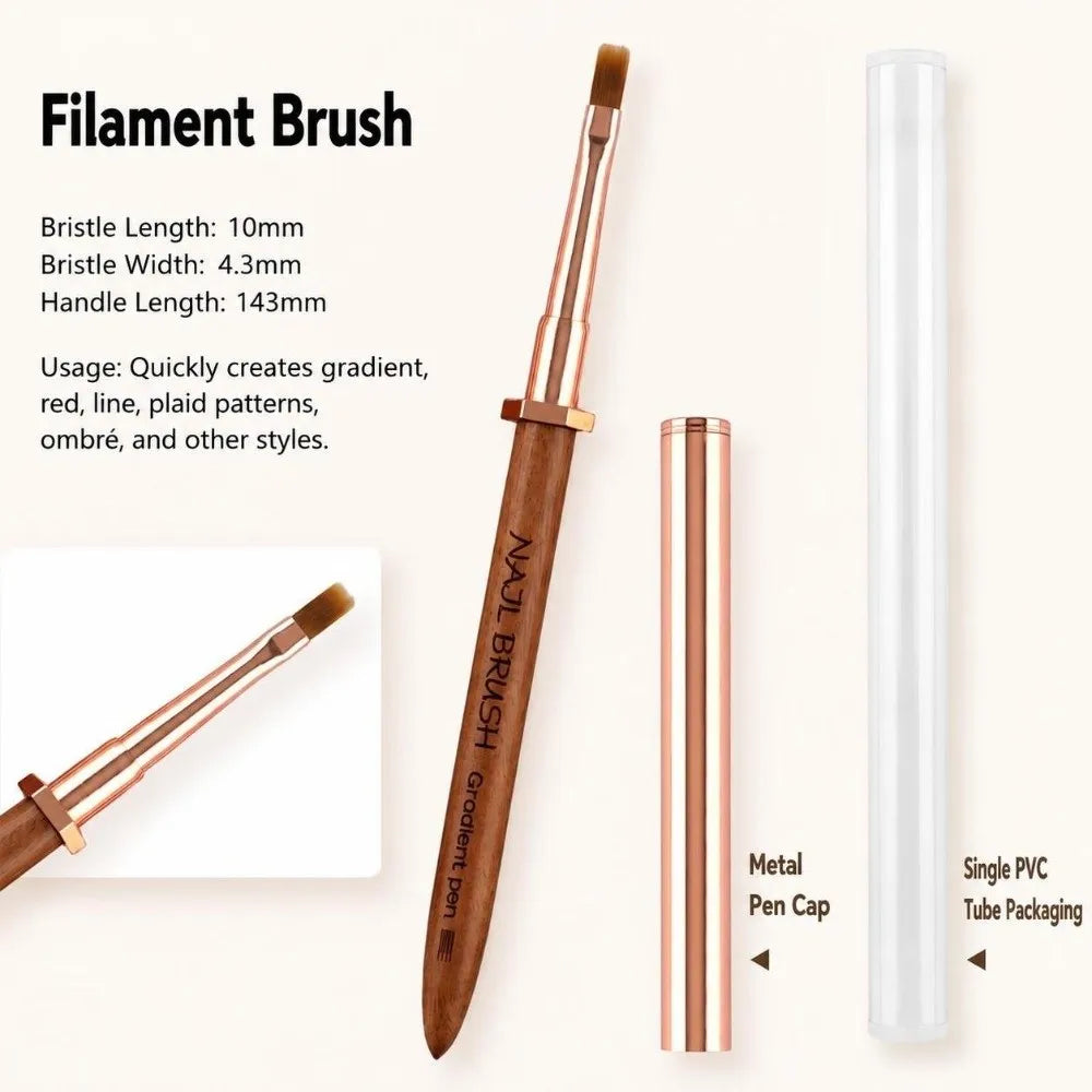 Sandalwood Handle Nail Art Detail Brush – Portable Nail Pen