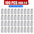 100-Pack USB 2.0 Flash Drives – Free Custom Laser Logo Bulk USB Flash Drives PRIMED 16 GB White