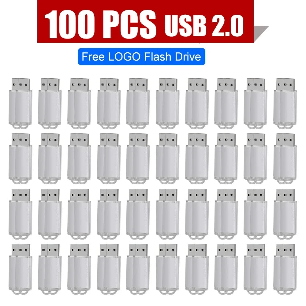 100-Pack USB 2.0 Flash Drives Bulk Lot – Free Custom Logo USB Flash Drive PRIMED 4GBX100PCS White China Mainland