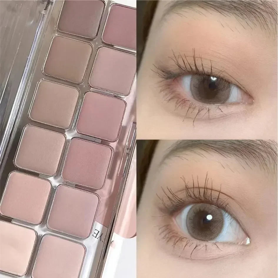 12-Color Matte Eyeshadow Palette | Korean Tea & Apricot Tones Eyeshadow Palette PRIMED