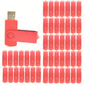 50-Pack Custom Logo USB 2.0 Flash Drives | 1GB–64GB Metal USB Flash Drives PRIMED Red-J1 64GB-50Pcs