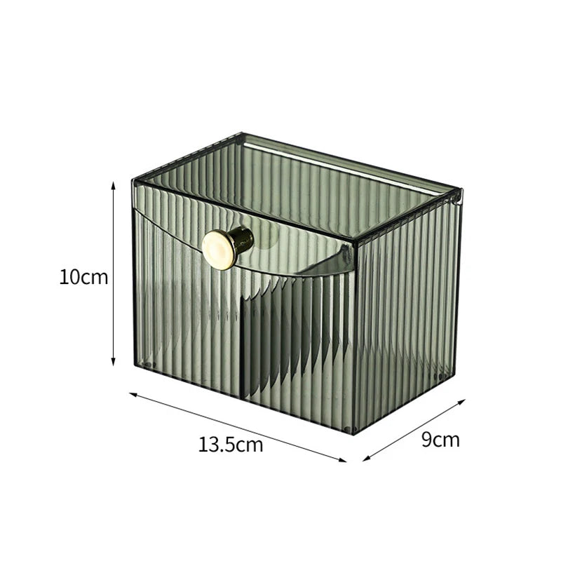 Transparent Dust-Proof Cotton Swab & Makeup Organizer Box