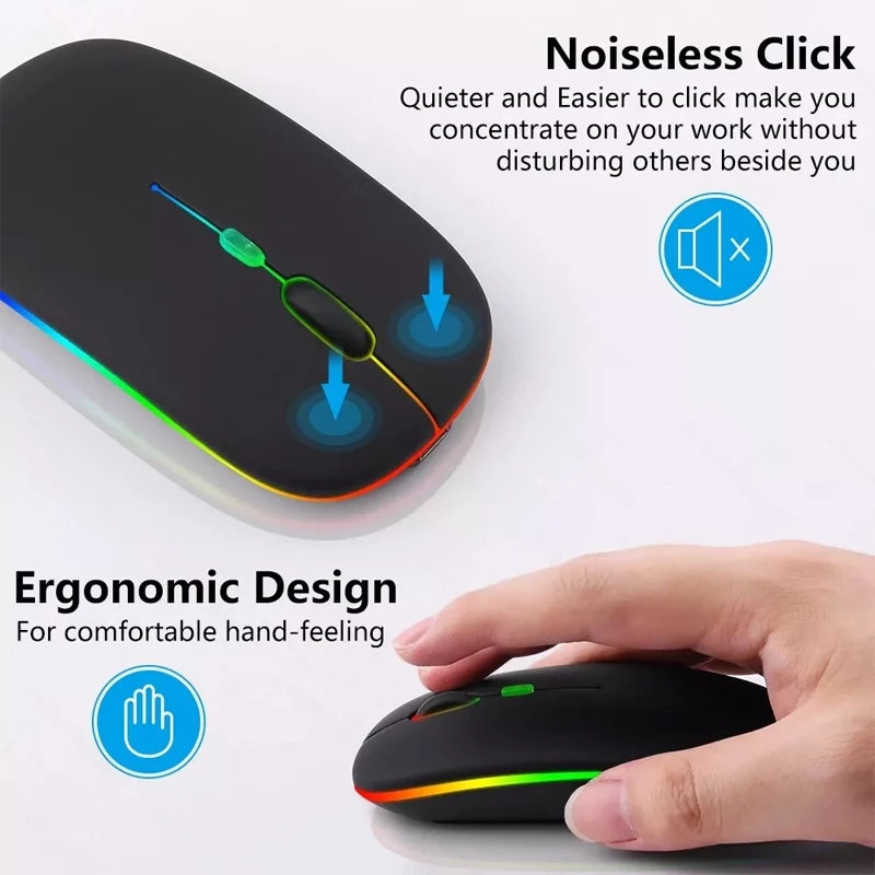 MissionFit Wireless Mouse Bluetooth 2.4GHz Dual Mode RGB Silent Wireless Mouse PRIMED