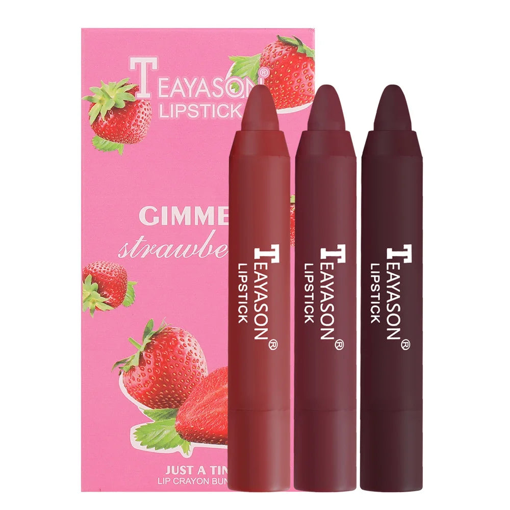 TEAYASON Matte Lipstick Set 3pcs – Waterproof Velvet Long-Lasting