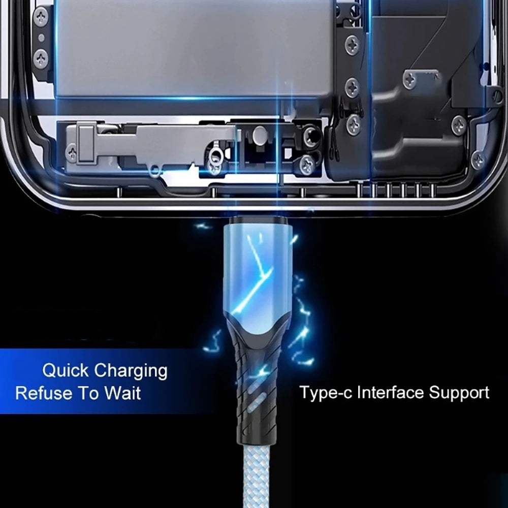 USB-C to USB-C PD Fast Charging Cable QC4.0 6A Braided USB-C Charging Cable PRIMED