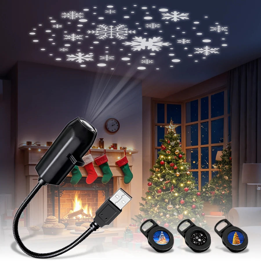 USB LED Projector Night Light – Holiday Moon Lamp Room Decor LED Projector Night Light PRIMED