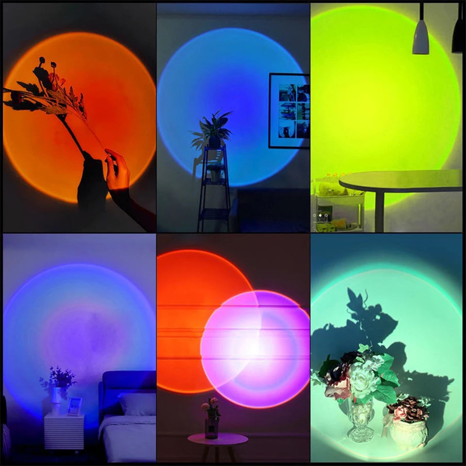 USB Sunset Lamp LED Night Light Projector | Rainbow Atmosphere LED Night Light Projector PRIMED