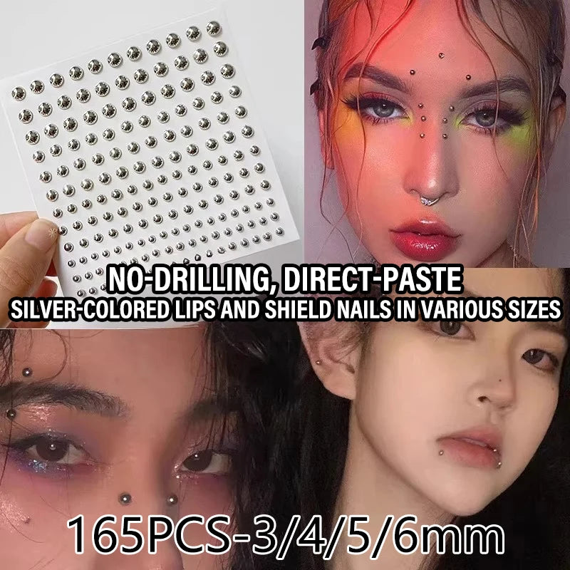 Silver Fake Diamond Body Gem Stickers – Party & Stage Makeup