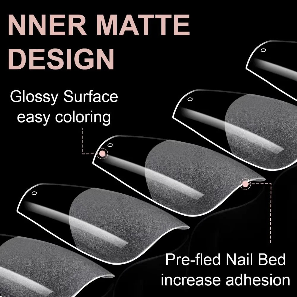 300pcs Short Almond Soft Gel Nail Tips | 15 Sizes Full Cover