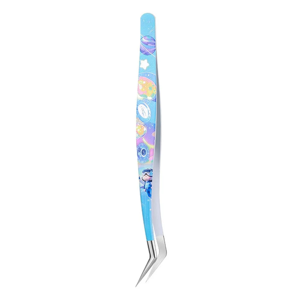 Curved Stainless Steel Eyelash Tweezers – Anti-Static Precision Eyelash Tweezers PRIMED 4