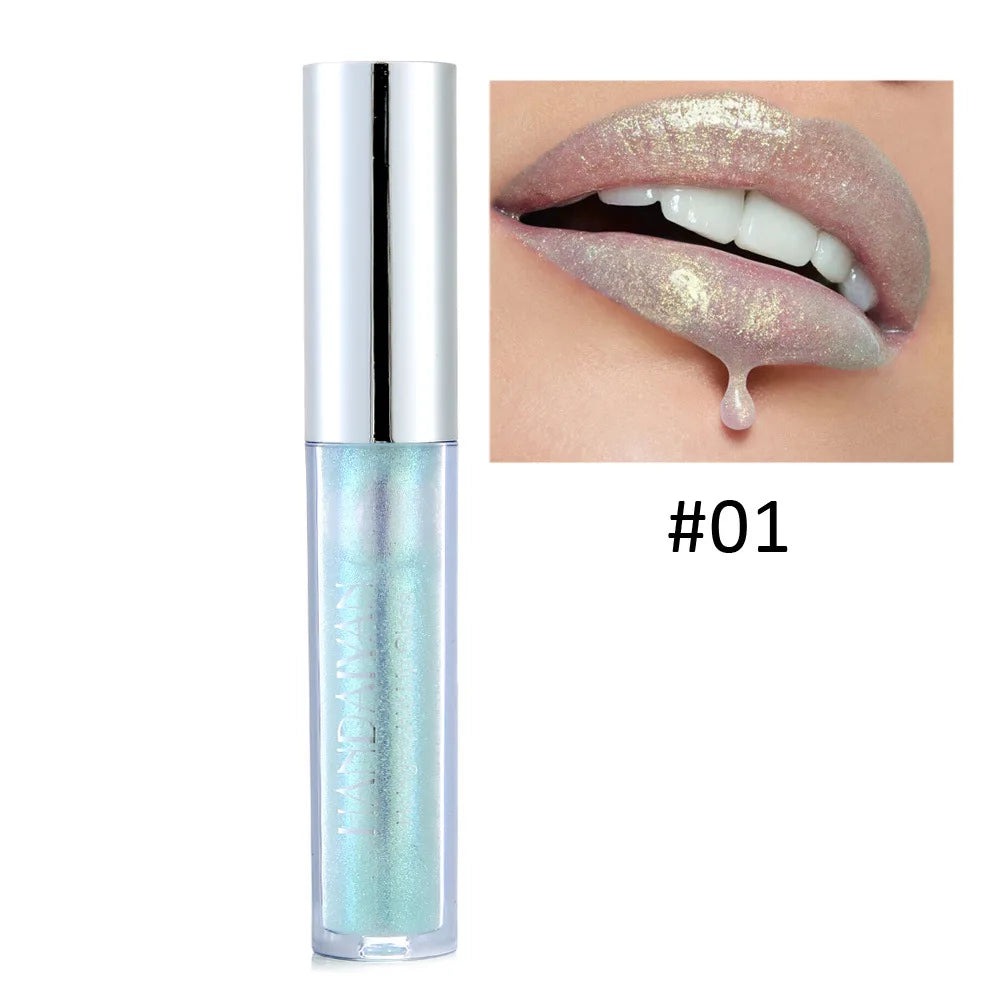 Handaiyan Mermaid Glitter Lip Gloss – 6 Shimmer Shades Glitter Lip Gloss PRIMED 01