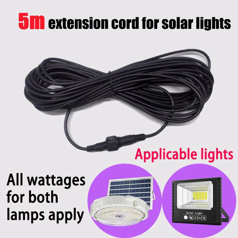 5m Waterproof Solar Light Extension Cable – Double Hole Plug Solar Cable Extension PRIMED 5m