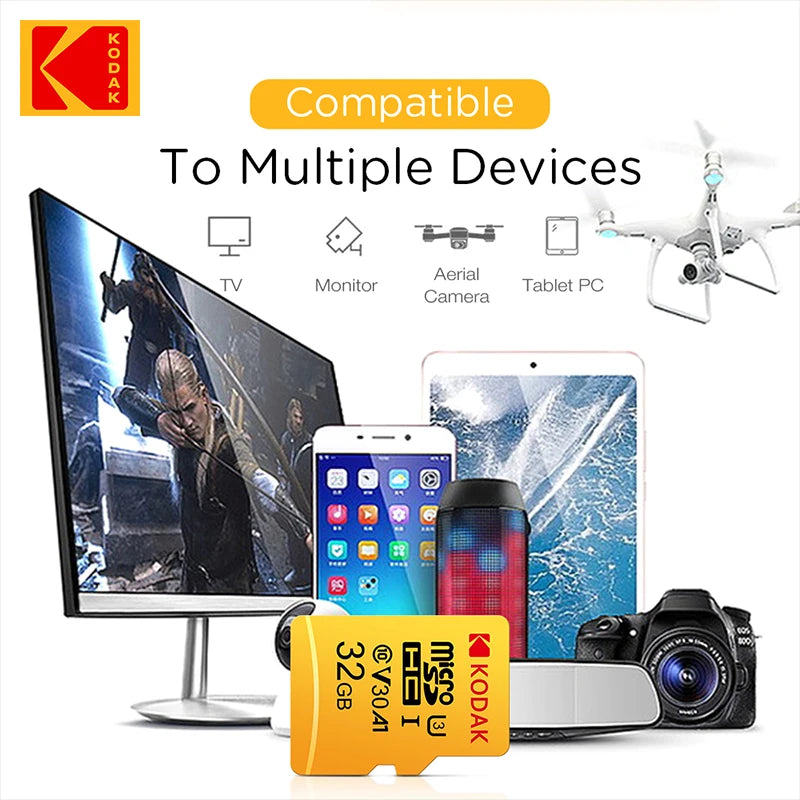 Kodak 64GB Micro SD Card Class 10 U3 V30 A1 microSDXC MicroSD Memory Card PRIMED