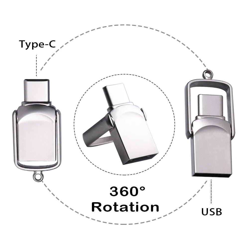 JASTER Metal USB-C Flash Drive OTG Pen Drive 4GB–128GB USB Flash Drive PRIMED