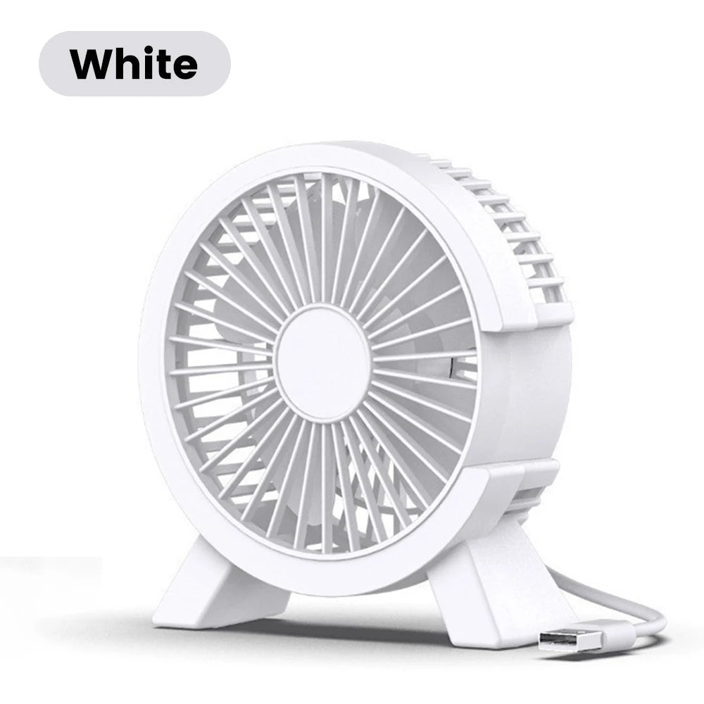 USB Mini Portable Desktop Fan – USB & Power Bank Compatible USB Desktop Fan PRIMED White