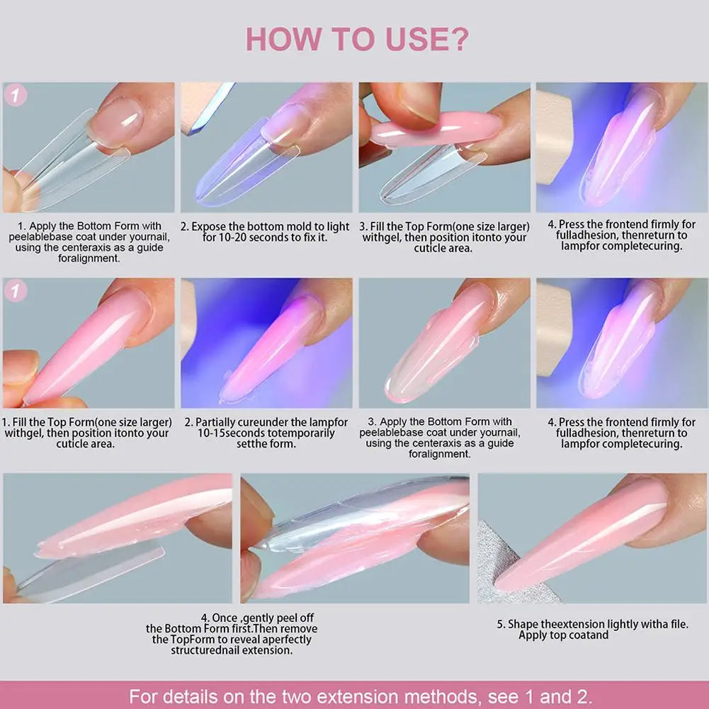 256Pcs Dual Form Nail Tips – Full Cover Nail Extension System