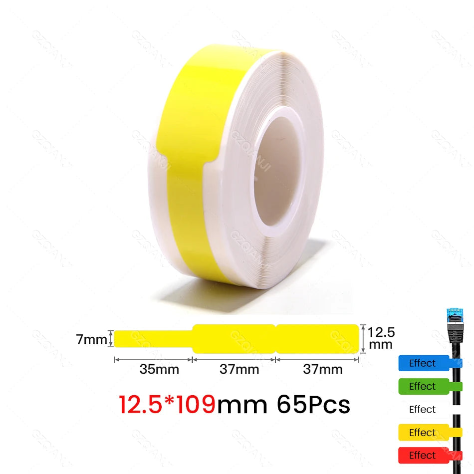 NIIMBOT Thermal Label Rolls – Waterproof D11 D110 D101 Stickers Thermal Label Rolls PRIMED 1Roll Yellow Cable