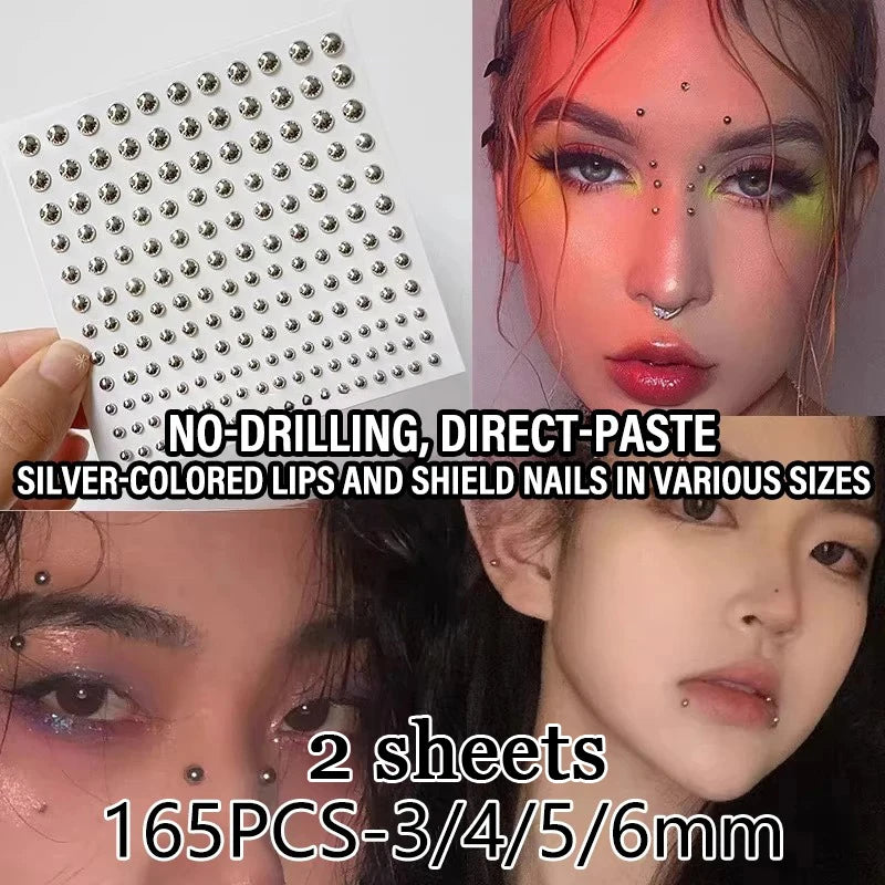 Silver Fake Diamond Body Gem Stickers – Party & Stage Makeup
