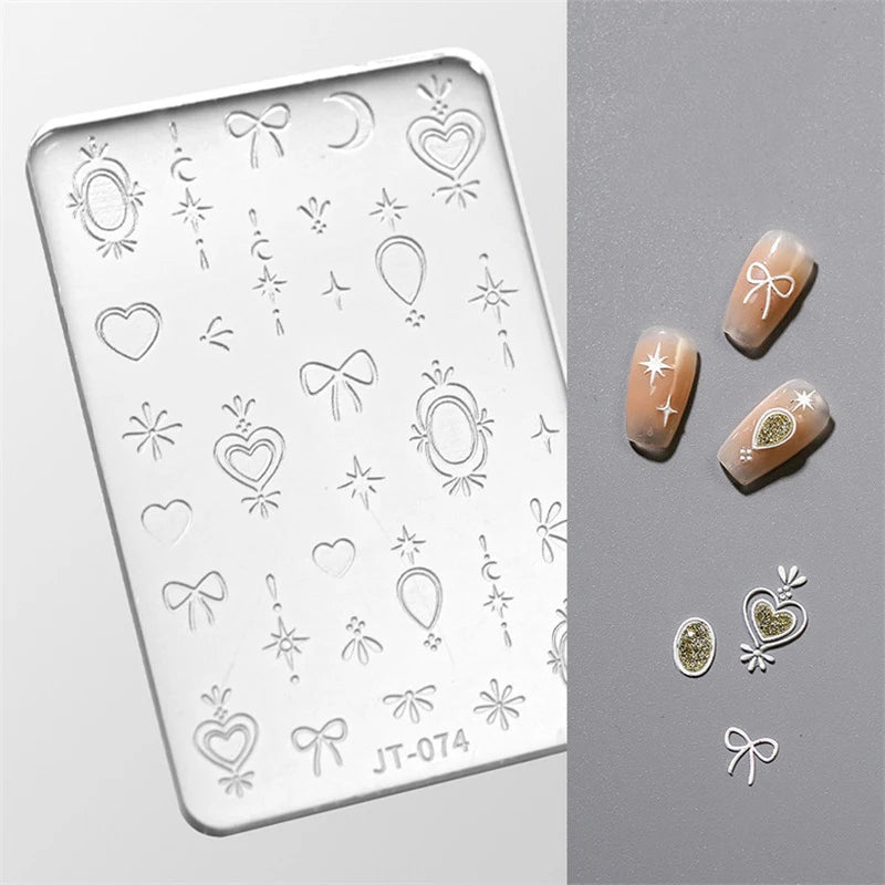 Silicone Nail Art Carving Mold – Butterfly Heart Star Moon