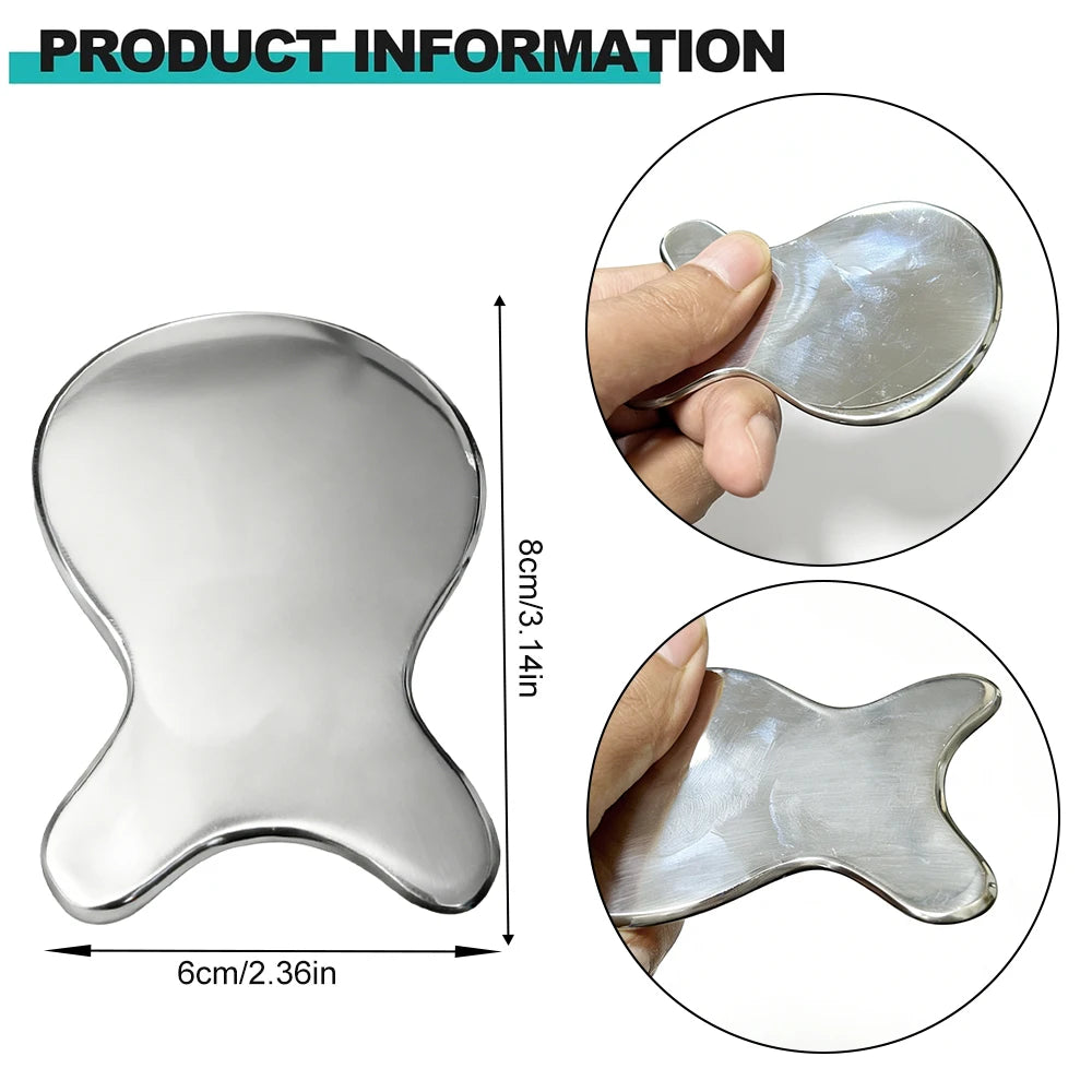 Stainless Steel Gua Sha Tool – Face Massager & Sculpting Gua Sha Facial Tool PRIMED Type 1-1PCS