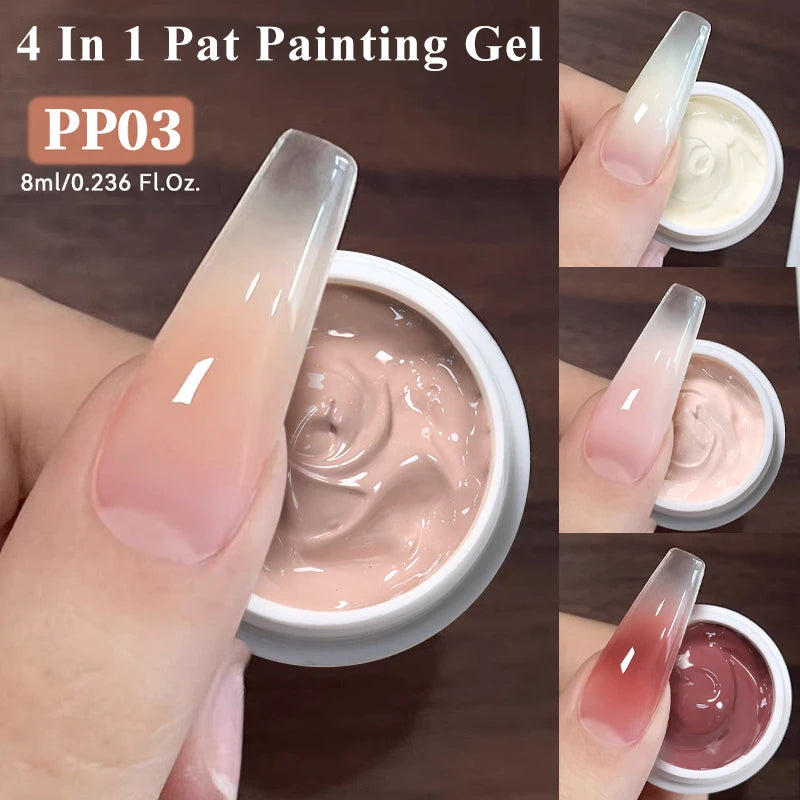 4-in-1 Pat Gel Nail Art Polish – Gradient, Liner & Stamping Gel Nail Polish PRIMED