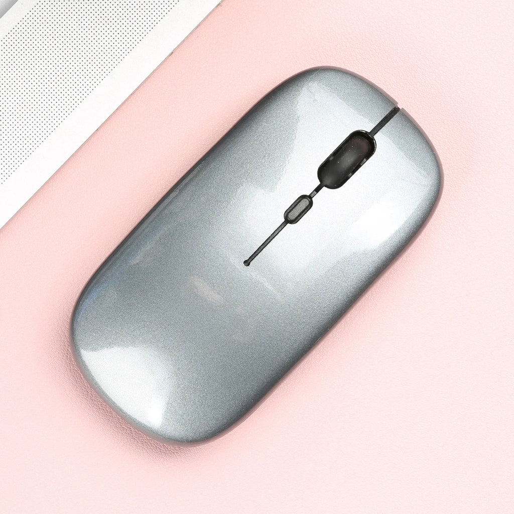 MissionFit Silent Bluetooth Mouse – Wireless 1600 DPI Wireless Bluetooth Mouse PRIMED Glossy-Grey