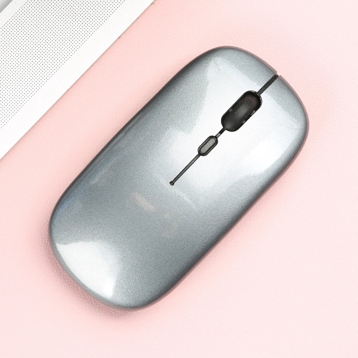 MissionFit Silent Bluetooth Mouse – Wireless 1600 DPI Wireless Bluetooth Mouse PRIMED Glossy-Grey