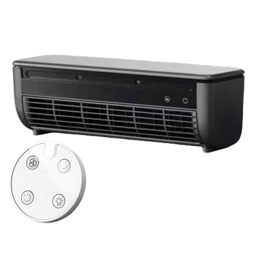Wall-Mounted Rechargeable Fan 3 Speeds 6000mAh Battery Rechargeable Cooling Fan PRIMED Black