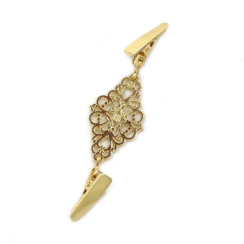 Retro Flower Sweater Clips – Cardigan Collar Brooch for Women