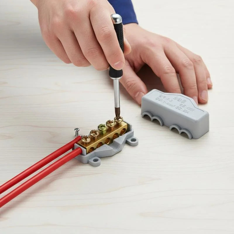 1-in-4 Brass Wire Splitter Terminal Block 60A 400V | F-5