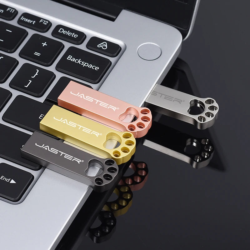 Cat's Paw Metal USB Flash Drive 128GB – Free Custom Logo USB Flash Drive PRIMED