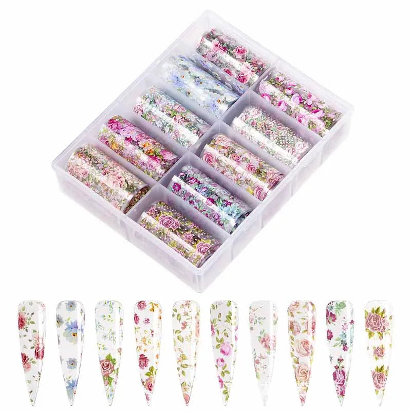 Galaxy Nail Transfer Foils – 10 Rolls, 105 Designs | DIY Nail Art