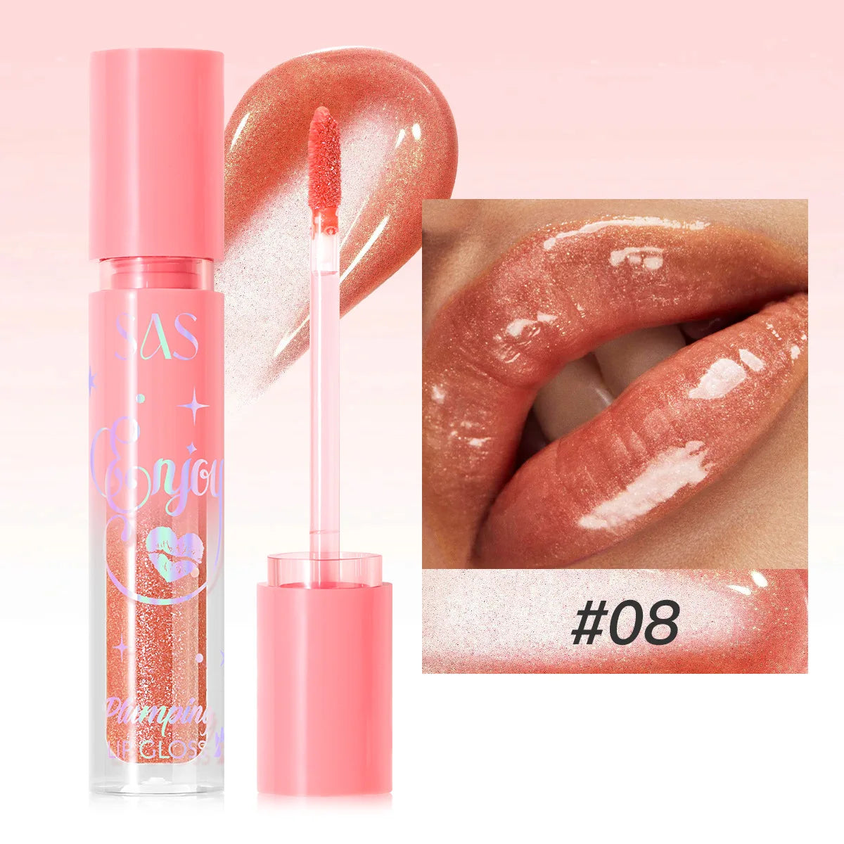SAS Pearlescent Plumping Lip Gloss – Glitter Glaze Lipstick