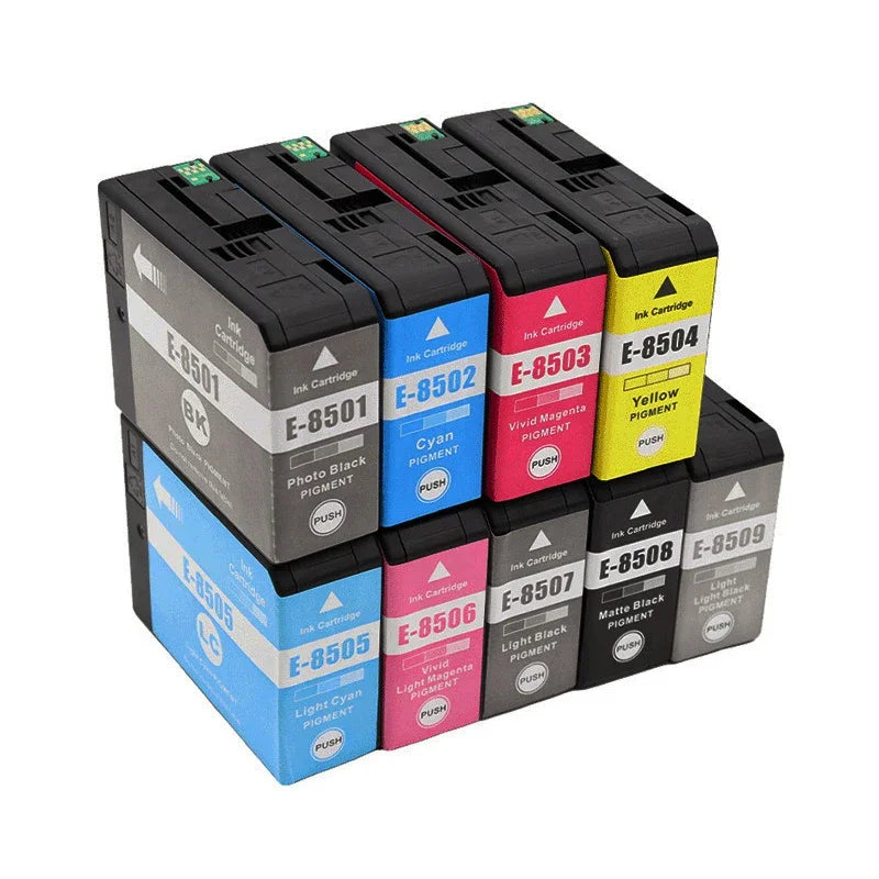 T8501–T8509 Compatible Ink Cartridges for Epson SureColor SC-P800 Ink Cartridge Set PRIMED T8501 PBK