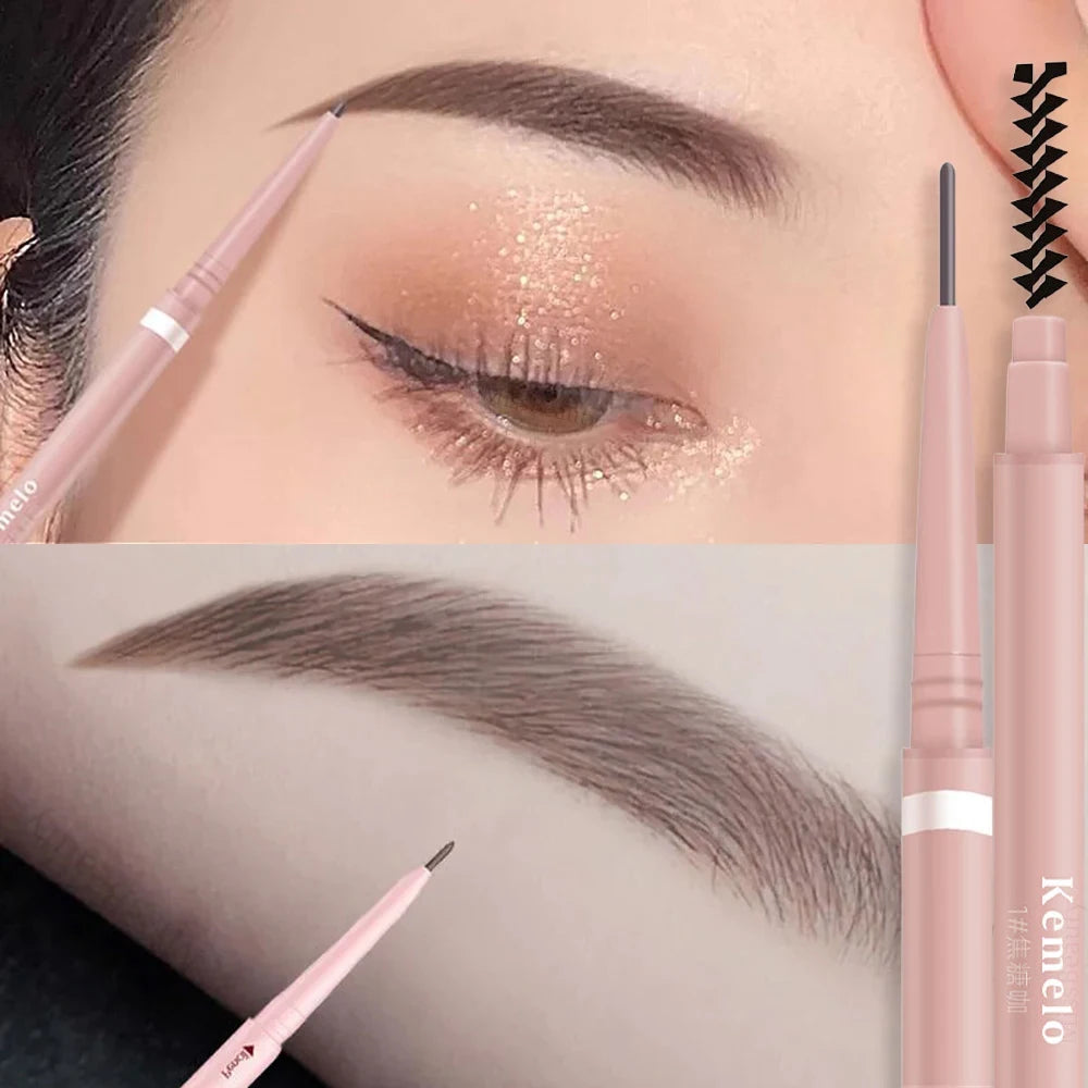 1.5mm Ultra Fine Waterproof Eyebrow Pencil with Brush – 6 Shades